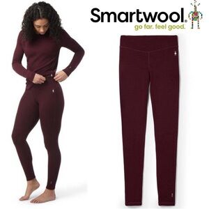 Smartwool Classic Thermal Merino Base Layer Bottom Womens M Black Cherry Heather